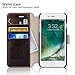 Belemay iPhone 8 Plus Case, iPhone 7 Plus Case, Genuine Cowhide Leather Case Wallet Flip Cover, Magnetic Clousure, Credit Card Holder, Kickstand, Cash Pocket for iPhone 8 Plus / iPhone 7 Plus - Brown