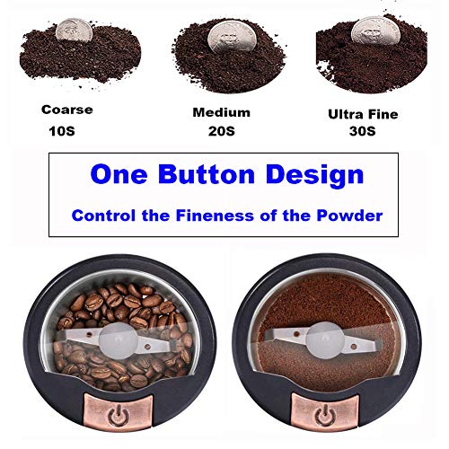 Elektrische Kaffeemühle - 200W Kaffeemühle Edelstahl Elektrische mit 70g Kapazität,Lebensmittelqualität… – Bild 5
