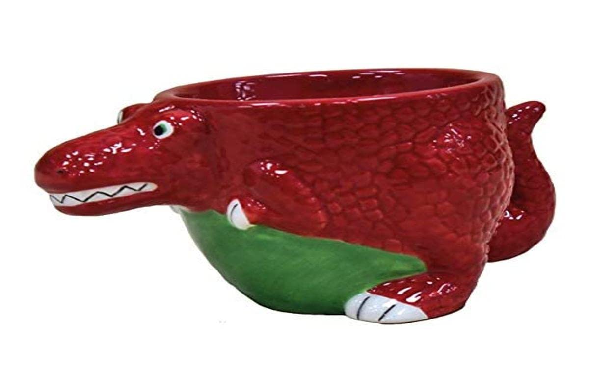 Crockery Critters Egg Cup from Deluxebase – T-Rex Ceramic Egg Holder, Cute Animal Shaped Boiled Egg Cups for Kids and Adults. Fun Novelty Gifts, Kitchen Decor and Tableware.