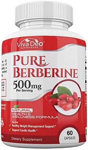 Pure Berberine 500mg Per Serving | Supplements Glucose Metabolism, Blood Sugar – HCL for Absorption - Supports Weight Management, Hormone Balance, Gastrointestinal, Cardiovascular – 60 Capsules