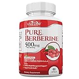 Pure Berberine 500mg Per Serving | Supplements Glucose Metabolism, Blood Sugar – HCL for Absorption - Supports Weight Management, Hormone Balance, Gastrointestinal, Cardiovascular – 60 Capsules