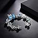 Presentski Heart of Ocean Charm Bangle Bracelet Silver Plated Valentine's Day Gift for Girls