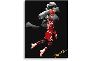 ARTINK Michael Jordan Poster NBA Posters Basketball Posters For Boys Bedroom Basketball Poster NBA Wall Art Basketball Canvas Wall Art Home Decor Canvas Prints 16x24 Frame 40x60cm Frame