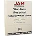 JAM PAPER Strathmore 80lb Cardstock - 8.5 x 11 Coverstock - 216 gsm - Natural White Linen - 30% recycled - 50 Sheets/Pack