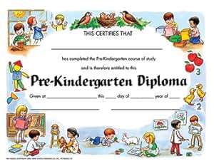 amazoncom pre kindergarten diploma 30pk blank