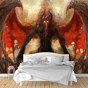 Wall Murals for Bedroom Dark Evil Dragon Removable Wallpaper Peel and Stick Wall Stickers - 66x96 inches