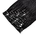100% Real Remy Clip in Human Hair Extensions #1 Jet Black 16-22inch Grade AAAAA Natural Hair Full Head Standard Weft 8 Pieces 18 Clips Long Straight for Women Fashion 16