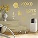 RoomMates Gold Love With Hearts And Arrows Peel And Stick Wall Decals,Multicolor