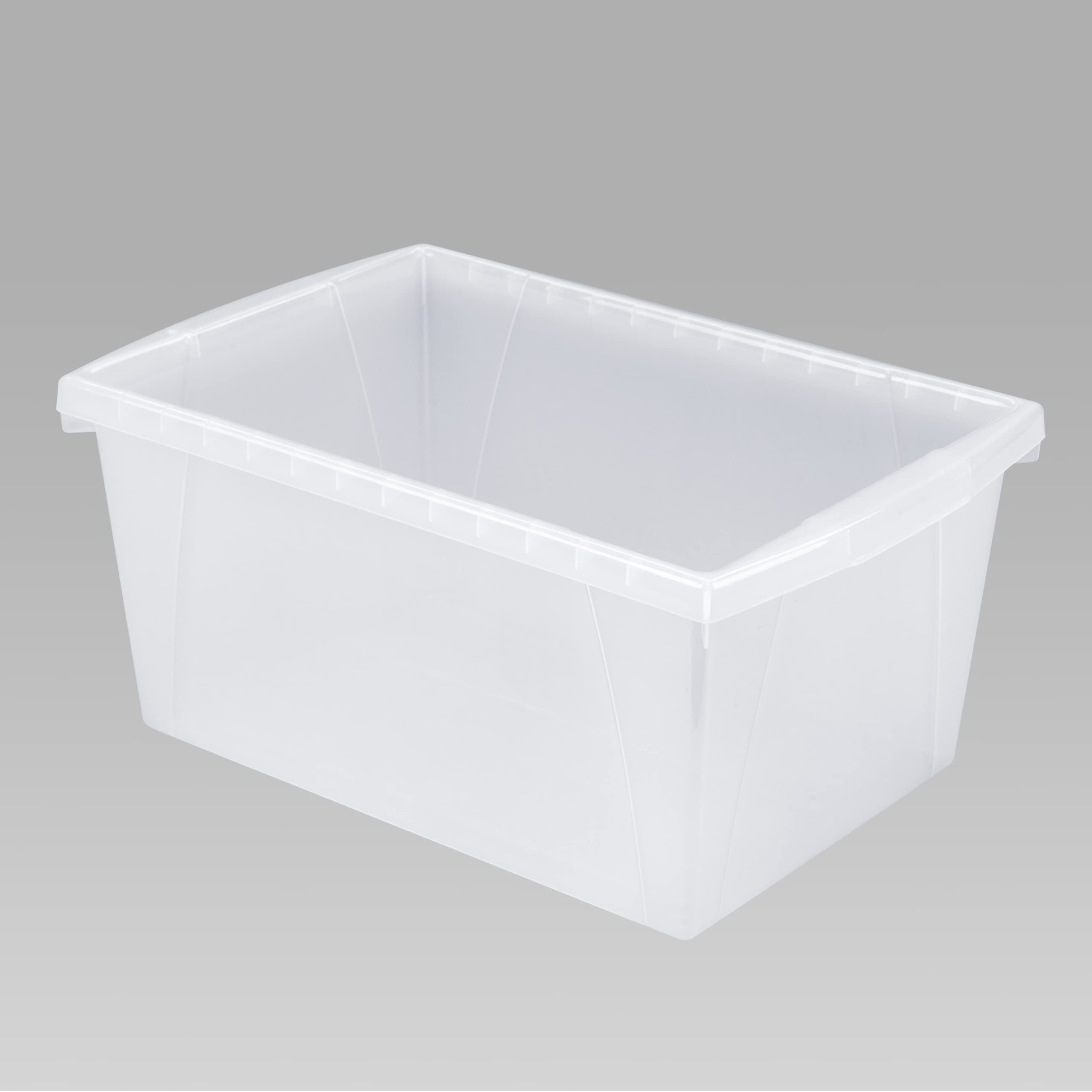 Photo 1 of **5**Storex 5.5 Gallon Storage Bin – Plastic Classroom Organizer for Books and Supplies, Translucent, 1-Pack (61799C06C) 