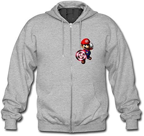 Captain Mario Shield Custom Men's Hoody Zip Hoodie Sweatshirt Jacket