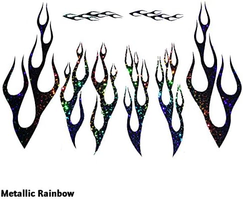 Wild Dingos LLC Flame Kit Style 1 Golf Cart ATV Large Vinyl Decal Sticker (Metallic Rainbow)