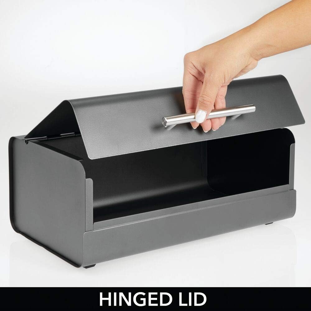 mDesign Kitchen Bread Bin Metal Kitchen Storage Container for Bread