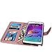 Note 4 Case, LK Galaxy Note 4 Wallet Case, Luxury PU Leather Case Flip Cover with Card Slots & Stand For Samsung Galaxy Note 4, ROSE GOLD