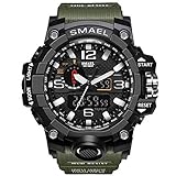 KXAITO Men's Watches Sports Outdoor Waterproof Military Watch Date Multi Function Tactics LED Alarm Stopwatch (01_Green)