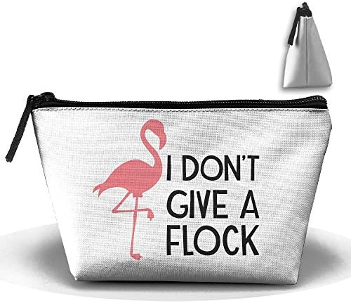 Trapezoidal Bag Makeup Bag Dont Give A Flock Flamingo Storage Portable Travel Wash Tote Zipper Wallet Handbag Carry Case