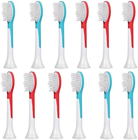 12 pcs Replacement Brush Heads Compatible with Philips Sonicare Kids Small Electric Toothbrush, Fully Compatible With All Sonicare for Kids Models - Model HX-6044 - by FolksCare(TM)