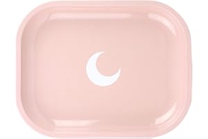 BRANDO MOON Metal Tray Small Pink Lightweight Tray - Curved Edges and Smooth Surface - 5.5 x 7 inch - Travel