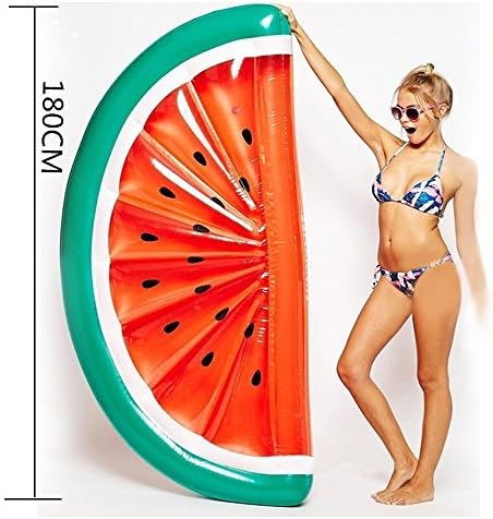 Watermelon Float Raft Creative Half Watermelon Swimming Ring Pool Float Lounger Swim Cushion Beach Thicken Floating Mat for Adults and Kids (Watermelon)