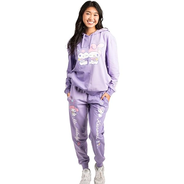 WANHONGYUE Kuromi Felpa con Cappuccio Stampa di 3D di Cartoon Hoodie Sweatshirt Carino Orecchie di Gatto Maglia Manica Lunga di Tuta per Donna Ragazza, Colore/1, 6XS
