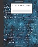 Composition Notebook: Vintage Mermaid Letters Faux Ombre Glitter Glam College Ruled Notebook Lined School Journal