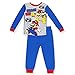 Super Mario Boys 4 Piece Pajamas Set (6, Game On Blue/Red)
