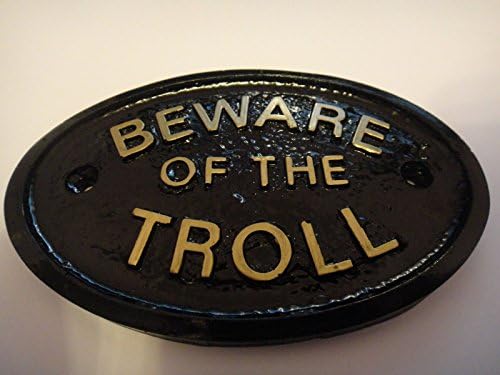 Beware of the Troll House Door Plaque Wall Sign