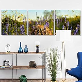 3 Panel Romantic Lavender Pictures Home Wall for...
