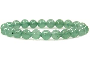 Angelstones Handmade Gem Semi Precious Gemstone 8mm Round Beads Stretch Bracelet 7" Unisex