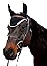 Equine Couture Fly Bonnet with Silver Rope & Crystals - Black - Full