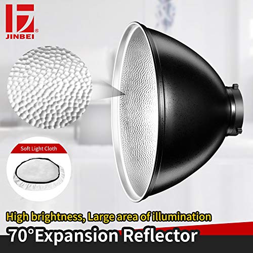 JINBEI 70 Degree 13Inch Expansion Reflector Lamp Cover Dish Diffuser for Bowens Mount Studio Strobe Flash Light Portrait Photo - Thumbnail 5