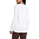 HeyNuts Pima Cotton Workout Long Sleeve Shirts for Women Crew Neck Athletic Basic Shirts Casual Tops