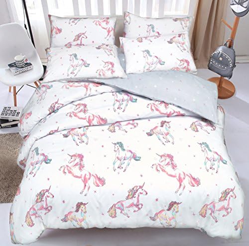 Northern Threadz Unicorn Polycotton Duvet Cover Set with Pillow Cases Bedding Sets (King)