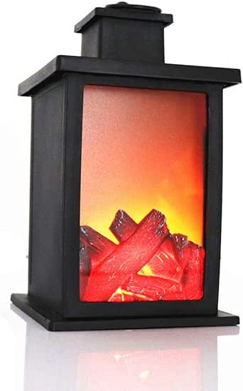 Luz de llama de carbón simulada para chimenea, lámpara de pared para