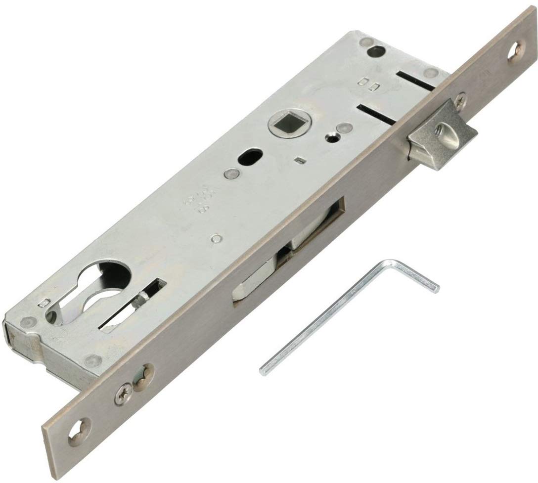 KOTARBAU Tubular Frame Lock 92 mm Backset 30/35 mm Stainless Steel Mortice Lock Door Lock Insert for Profile Cylinder Left/Right, silver, 35 mm, Unique