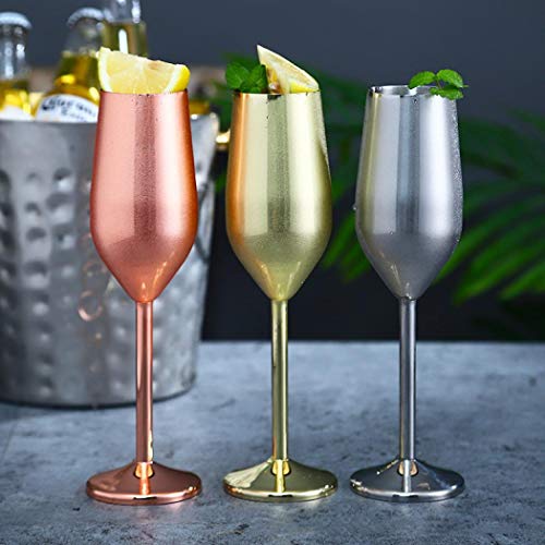 Rotweingläser, Edelstahl, unzerbrechlich, Cocktailglas, unzerbrechlich, Kelch, Saft, Getränk für Party, Bar (Champagner… – Bild 3