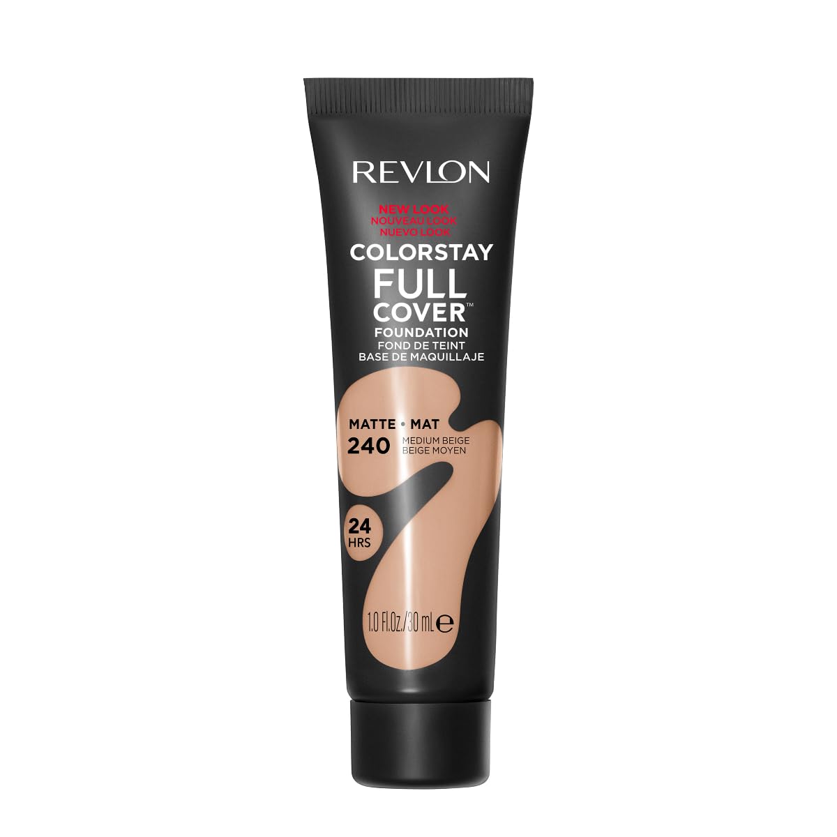 Revlon ColorStay Full Cover Longwear Matte Foundation, Heat & Sweat Resistant Lightweight Face Makeup, Medium Beige (240), 30ml