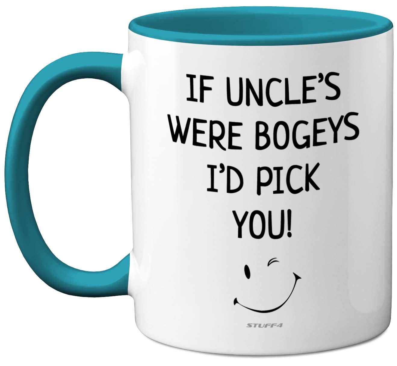 Stuff4 Uncle Mug - Uncle Birthday, Fathers Day Mug Gifts, Christmas, Gifts from Nephew Niece, Cute Funny 11oz Ceramic Dishwasher Safe Light Blue Coffee Cup Made in UK