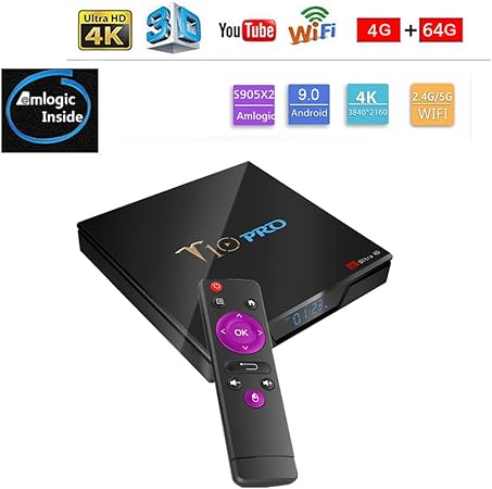 WXJHA Android 9.0 TV Box 4 GB de RAM 32 GB ROM WiFi Smart TV Caja