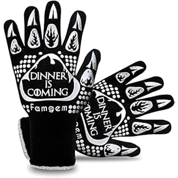 Famgem Grill Gloves Oven Mitts Kitchen 932F Extreme Heat Resistant for BBQ/Baking 1Pairs