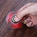 GoTwiddle Spinner Fidget Toy Metal Triangle Hand Spinner - Premium High Speed Bearing - Stainless Steel Metal Frame - for Calm and Focus ADHD Autism Kids Adult - Spin 3-7 Minutes - Black Red (Jessie)