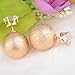 Crystal Double Sided Faux Pearl Gold Ball Earrings Resin Stud Plug Pin Golden S665K04