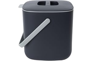 Blue Ginkgo Kitchen Compost Bin [2.6L / 0.69 GAL] – Filter-Free, Odor-Tight Countertop Food Waste Pail with Handle (Made in Korea, Gray)