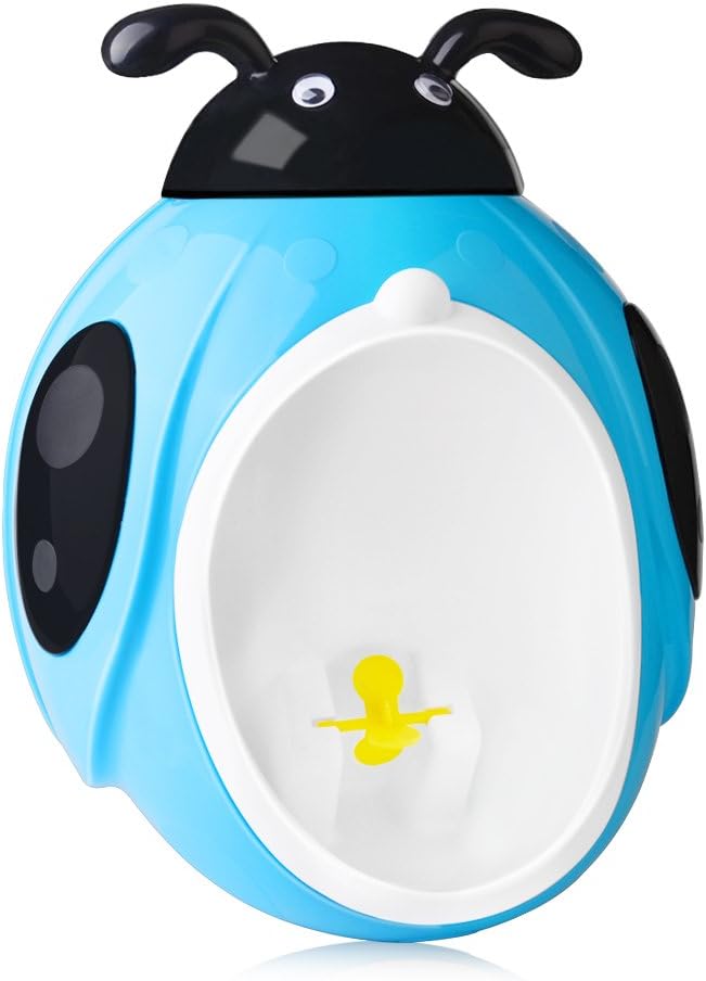 World Backyard Kids Boys Wall Hanging Pee Potty Standing Training Urinal Toilet Blue Ladybug Shape