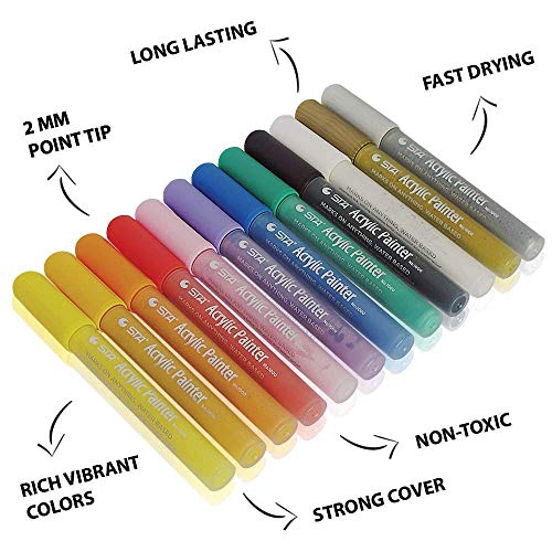5 Acrylic+Paint+Markers+Set+Permanent