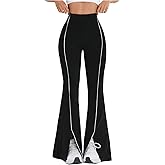 WDIRARA Women's Flare Pants Split High Waisted Bootcut Yoga Pants Bell Bottom Trousers