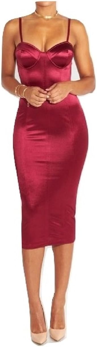 midi satin bodycon dress