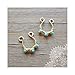 Fake Nipple Rings Set of 2 Non Pierced Body Jewelry Turquoise Solid Gold Brass Wire Hammered Nipple Jewelry