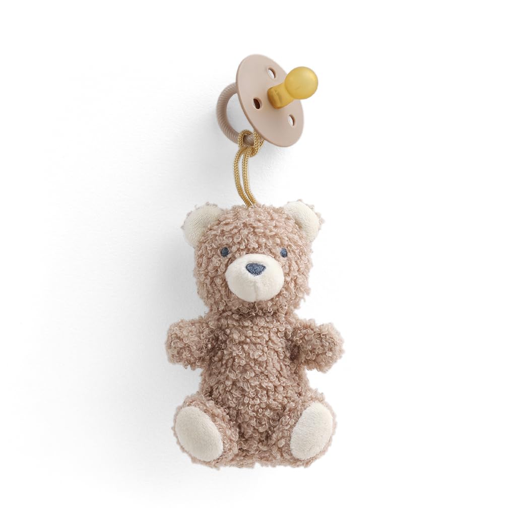 Photo 1 of Itzy Ritzy Pacifier & Lovey Set - Natural Rubber Paci with Stuffed Animal Lovey - Detachable Plush Bear Pacifier Holder & Coordinating Natural Rubber Soother, Ideal for Ages 0-6 Months (Bear)