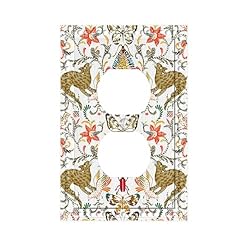 Cuitxrac Cats Birds Floral Outlet Covers Retro