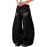 Nutriangee Baggy Barrel Wide Leg Jeans for Men Women Streetwear Y2k Loose Fit Denim Pants